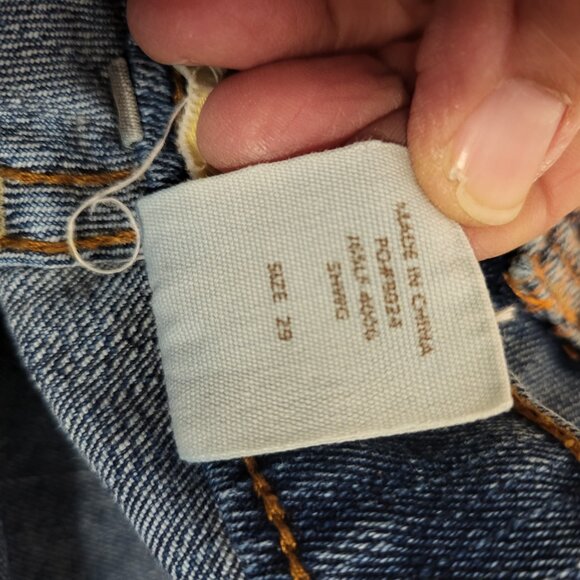 July 25 Womens Distressed Wide-Leg Jeans Size 29 Blue Denim Embellished Pockets - Picture 5 of 10